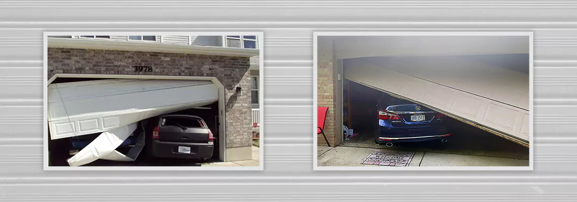 Repair Commercial Garage Door Got Hit By A Car in Glenview, Illinois